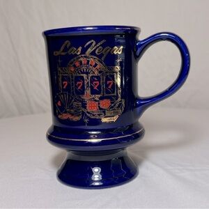 Vintage Las Vegas Mug/Cup - Blue with Gold Accents